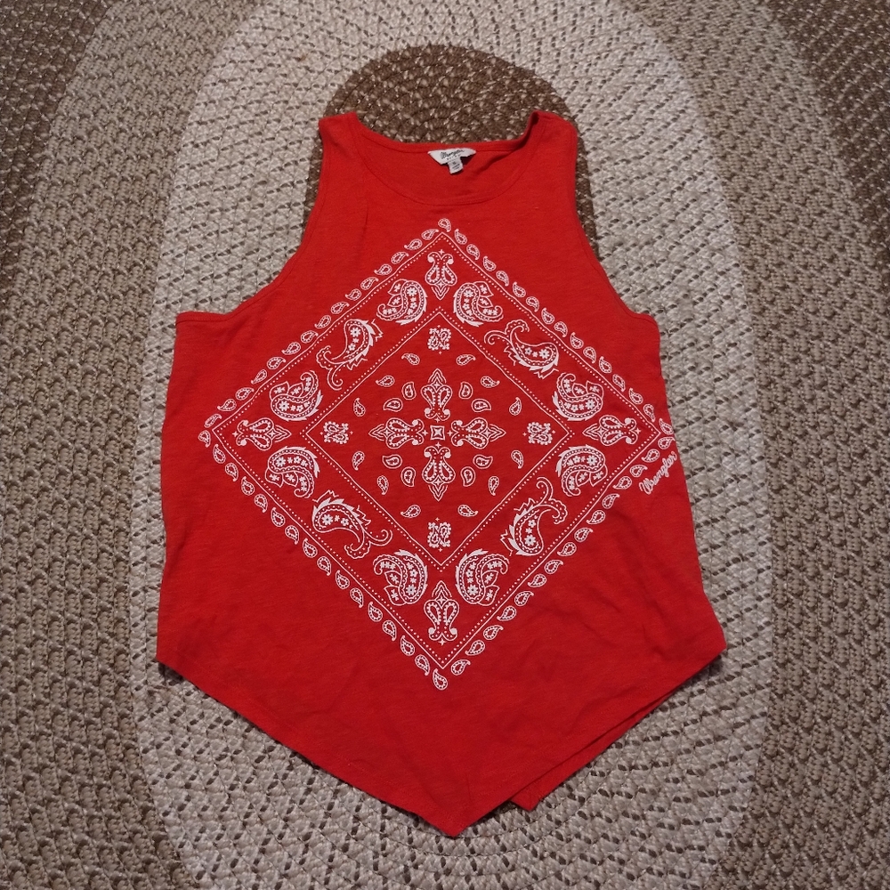Wrangler Red Bandana Print Tank Top